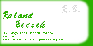 roland becsek business card